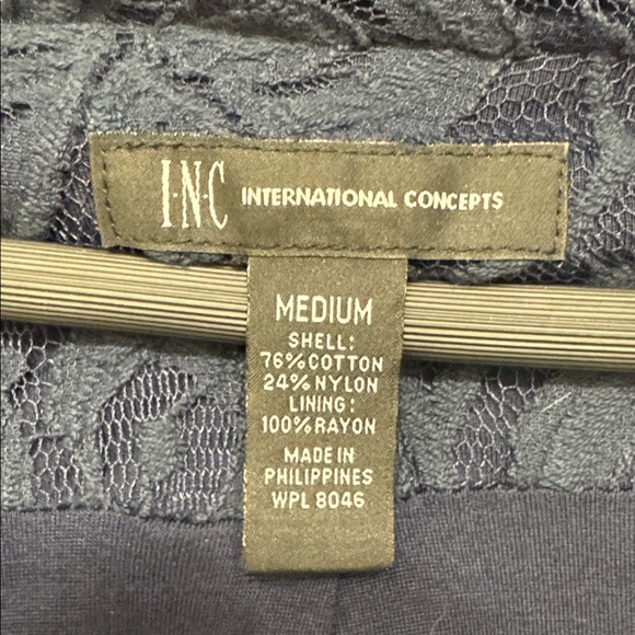 INC International Concepts Navy Lace Bomber Jacket - Picture 2 of 6